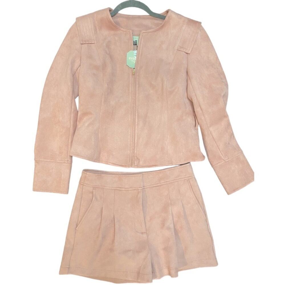 Ryegrass‎ Suede Cropped Jacket and Shorts Set NWT Size 2 shorts Sz 6 jacket